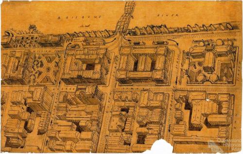 Queens Gardens and proposed inner city development, c1920