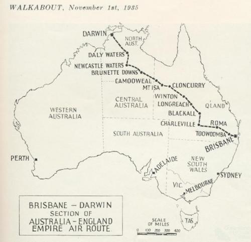 Brisbane - Darwin section of Australia - England Empire Air Route, Walkabout, November 1935