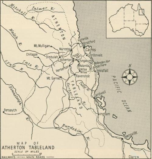 Map of Atherton Tableland, 1958