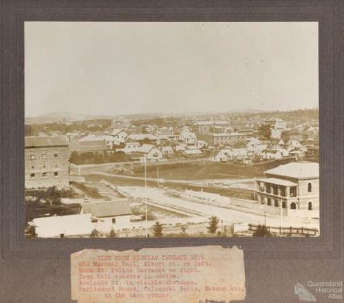 View from Wickham Terrace towards Adelaide Street, 1876