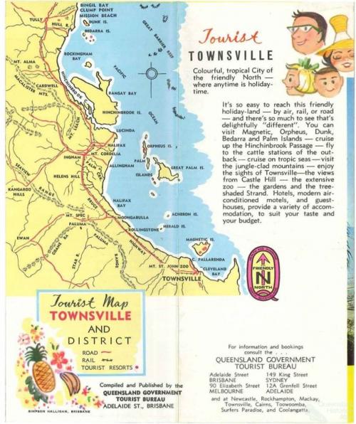 Tourist map, Townsville and District, c1960