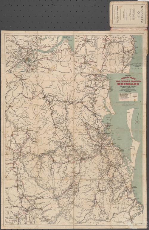 Craigie's road map 100 miles round Brisbane, 1914