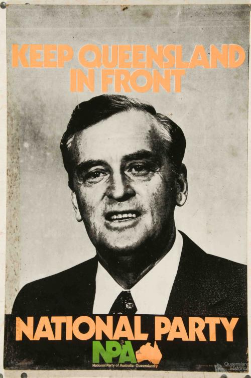 Sir Joh election poster for the National Party of Australia, 1970s