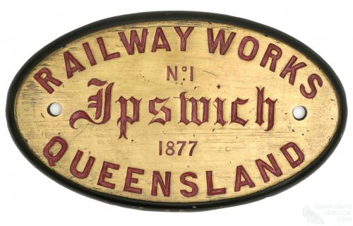 Original plate from Ipswich locomotive, 1877