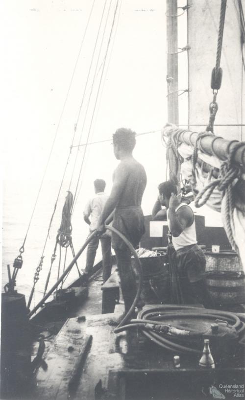 Pearl diving deckhands, c1950