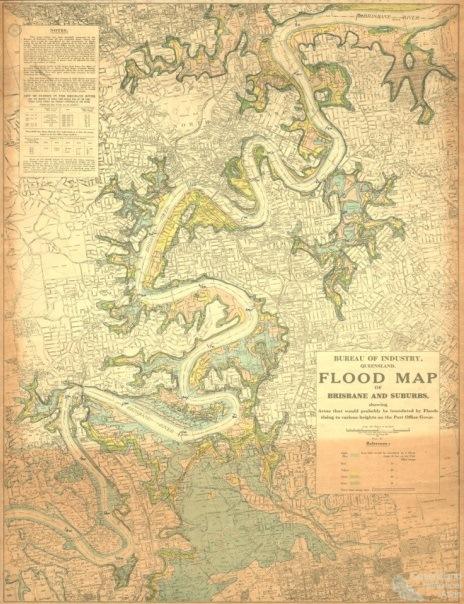 Brisbane flood prediction map, 1933