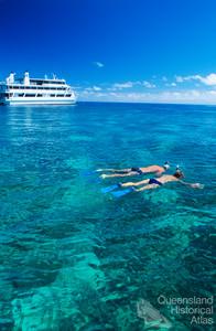 Tourists from the Coral Princess snorkelling at Nathan Reef, 2005