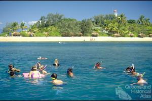 Tourists snorkelling off Low Isles, 1996 