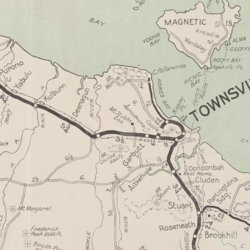 Map, RACQ Townsville tourist district map, c1950