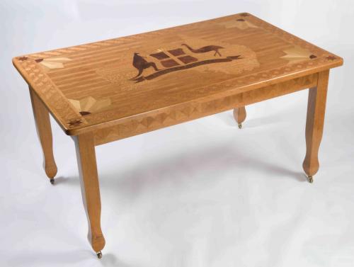 Inlaid timber table, c1930s