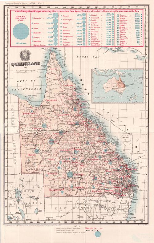 Queensland areas surveyed and mapped, 1915