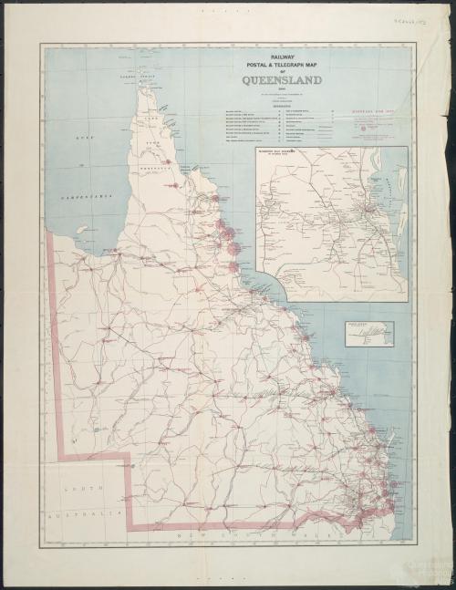 Railway, postal and telegraph map of Queensland, 1888