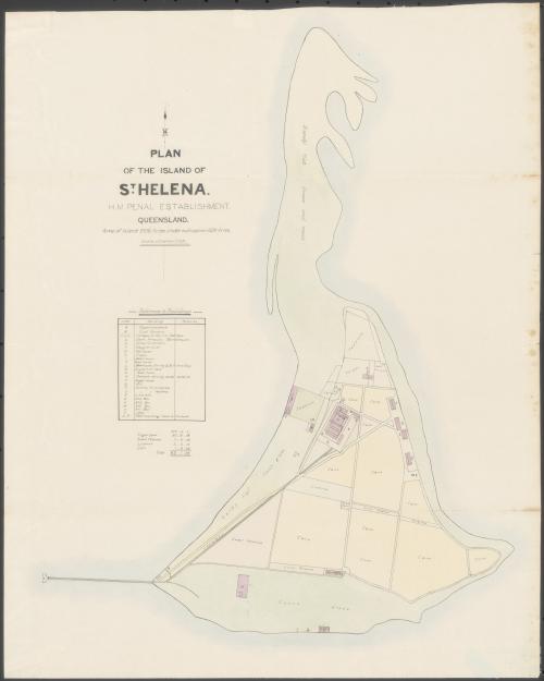 Plan of the island of St Helena, HM Penal Establishment, Queensland, 1887