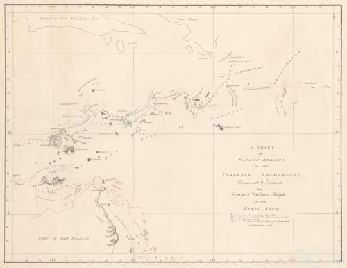 A Chart of Bligh’s Straits in the Clarence Archipelago discovered and explored by William Bligh of the Royal Navy, September 1792