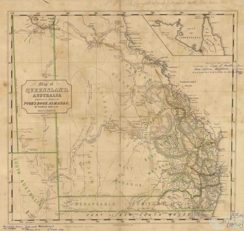 Pugh's Book Almanac, map of Queensland, 1862