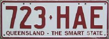 Queensland licence plates, c2001-02