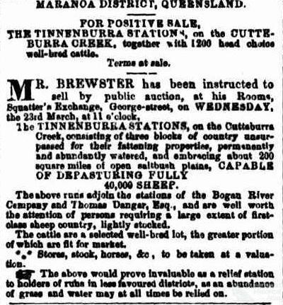 Tinnenburra land sales, 1864