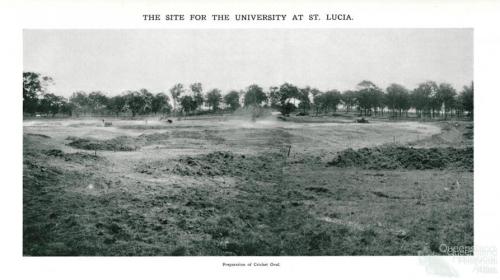 Preparation of cricket oval, St Lucia, 1937