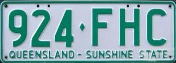 Queensland licence plates, c2001-02