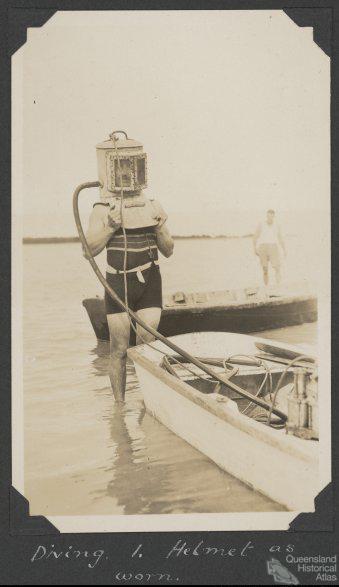 Diving helmet, Low Isles, 1928