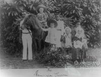 White children and Pacific Islander attendants, Hambledon Sugar Plantation, c1891