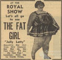 The fat girl, Royal Show, 1956