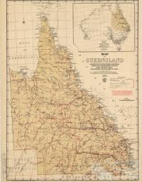 Stock routes and head stations, Queensland, 1892