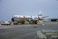 TAA Electra aircraft, Eagle Farm, 1964