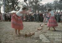 Women's woodchop, Goombungee show, c1960