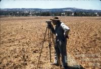 Surveying contour bank, Murgon, 1958