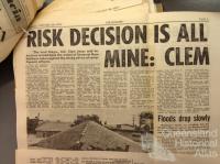 Risk decision is all mine: Clem, The Telegraph, 29 January 1974