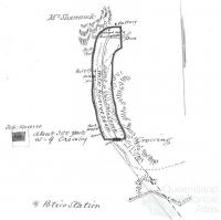 Sketch outlining proposed position of School Reserve, Mount Shamrock