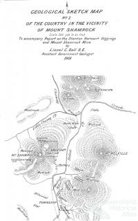 Geological sketch map Mount Shamrock, 1901