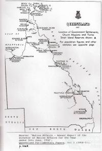 Map of Queensland Reserves and Missions, 1958