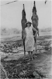 Dulcie Campbell, crocodile hunter, North Queensland, c1950