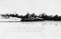 Train towed across Burdekin River at Inkerman sugar mill, 1922