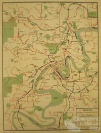 Brisbane, railways, tram and bus routes, 1947