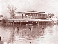 Swimming outside the Globe Hotel, Rockhampton, 1918