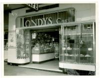 Shopfront Londys cafe, Toowoomba, 1962