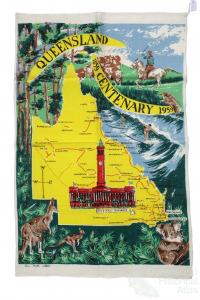 Tea-towel: Queensland Centenary, 1959	