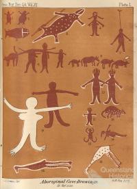 Aboriginal cave drawings, 1895