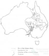 Map of the artesian basin depicting southern outlet, 1920