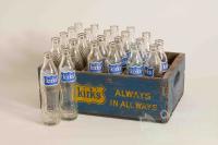 Crate of Kirk's softdrink bottles