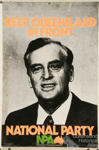 Sir Joh election poster for the National Party of Australia, 1970s