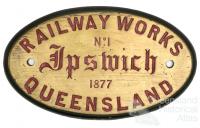 Original plate from Ipswich locomotive, 1877