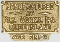 Builder's plate, Ipswich Railway Works, c1945