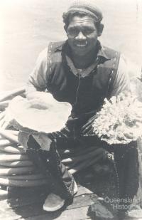 Diver with encrusted pearl-shell, 1949