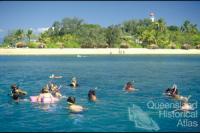 Tourists snorkelling off Low Isles, 1996 