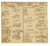 Sydney Cafe, Ipswich, menu