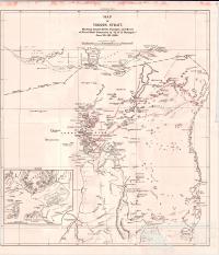 Map of Torres Strait, showing route of pearl shell commission, 1908